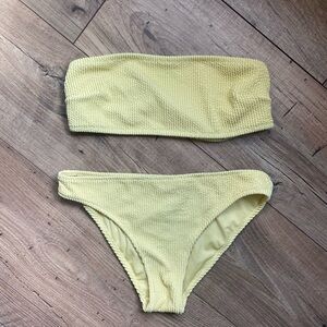 Yellow Textured Bikini Set